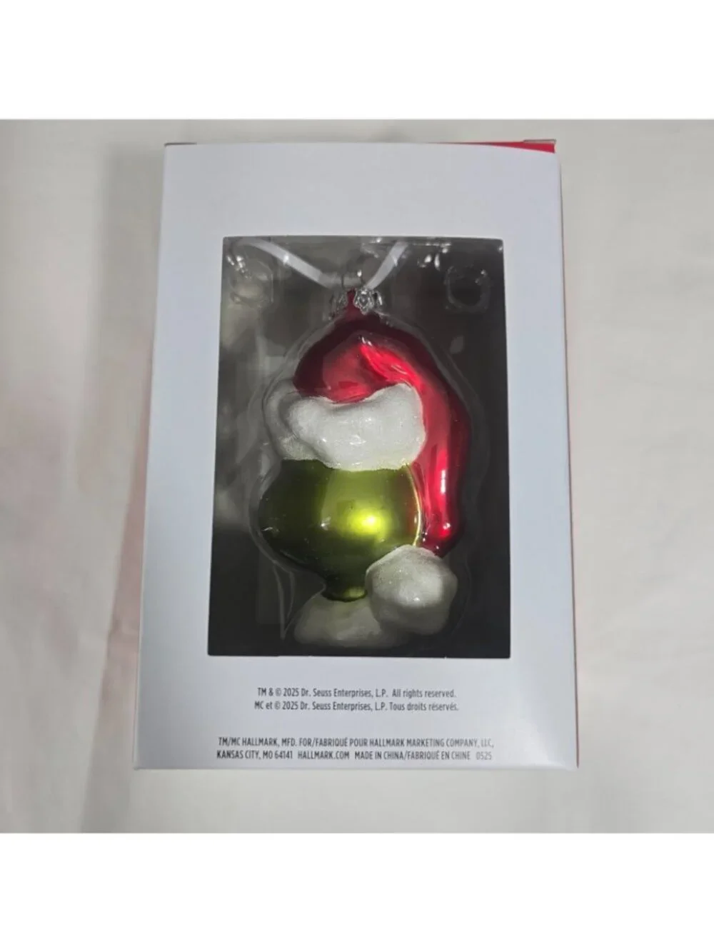 Hallmark Dr. Seuss The Grinch Blown Glass Christmas Ornament Green New With Box